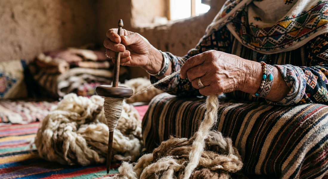 De la laine au tissage : la création d’un tapis marocain