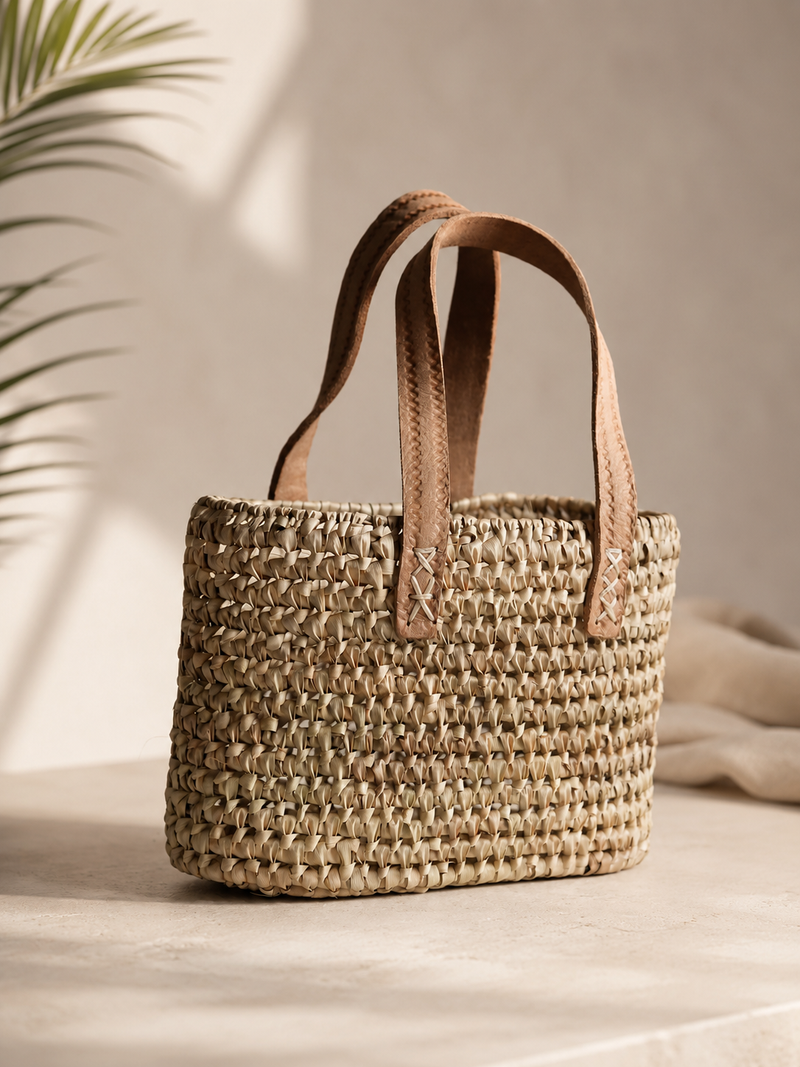 Sac en  Raphia et Cuir