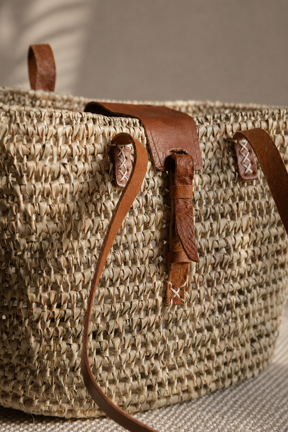 Sac en  Raphia et Cuir